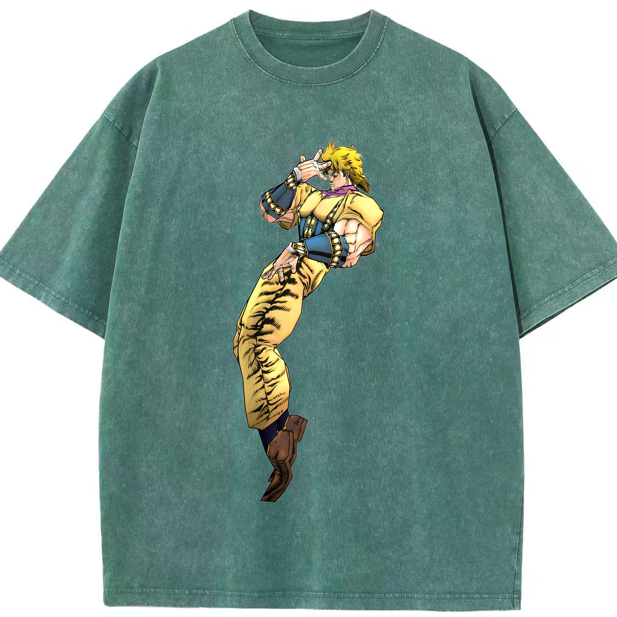 （画像用） ジョジョの奇妙な冒険 ディオ?ブランドー JoJo's Bizarre Adventure Dio Brando 綿100% ヴィンテージ風 半袖Tシャツ（フロントプリント）
